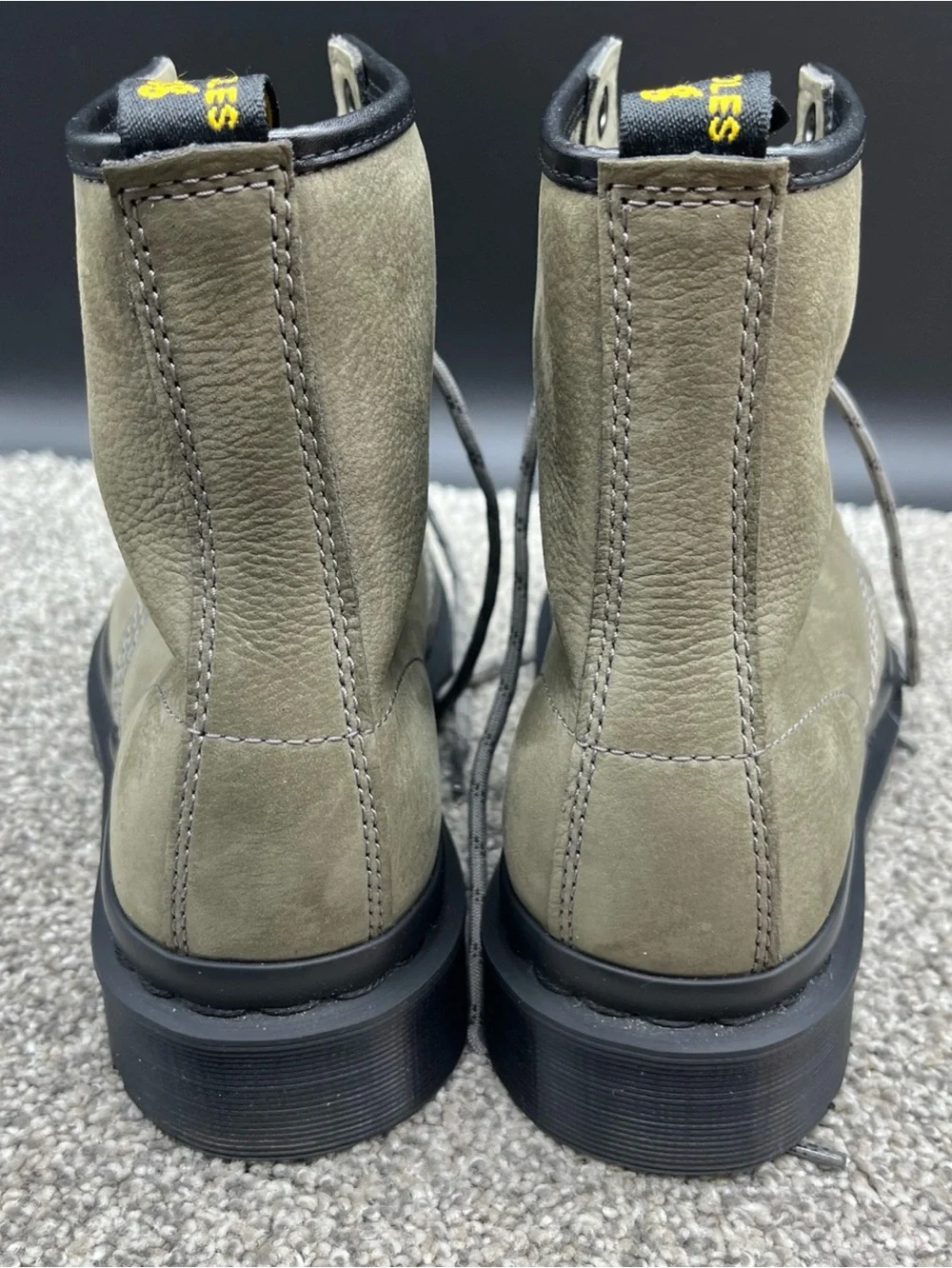 Dr. Martens 1460 8-eyelet boot Nickel Grey milled nubuck leather Men’s Size 9